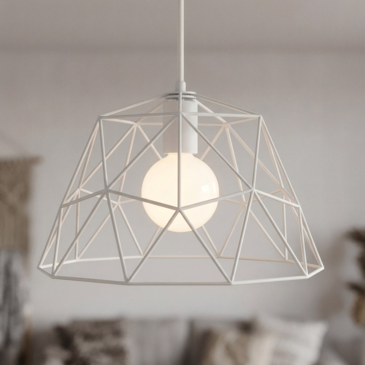Abat-jour cage dôme XL en métal Ø 35 cm avec douille E27