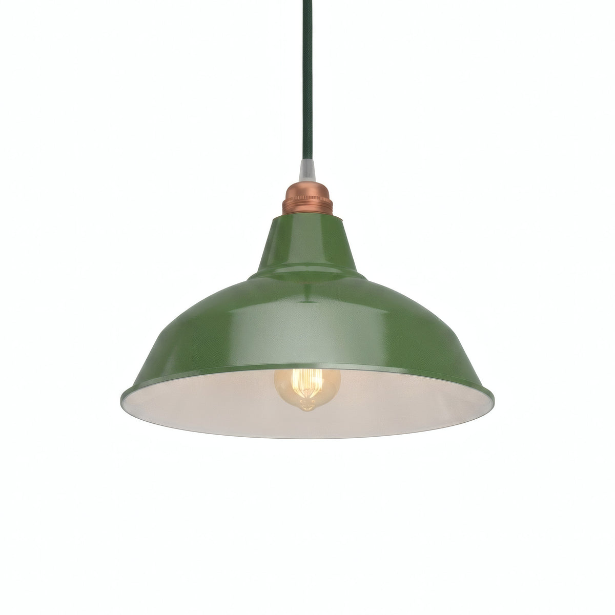 Abat-jour conique en métal peint Ø 30 cm pour douille E27 — Vert