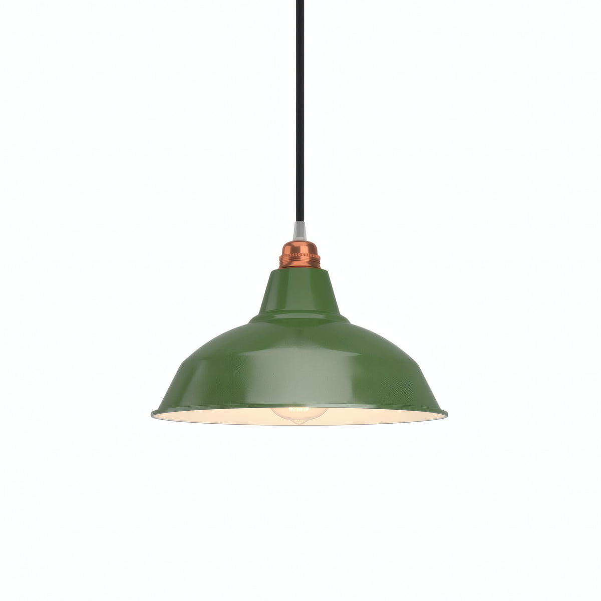 Abat-jour conique en métal peint Ø 30 cm pour douille E27 — Vert