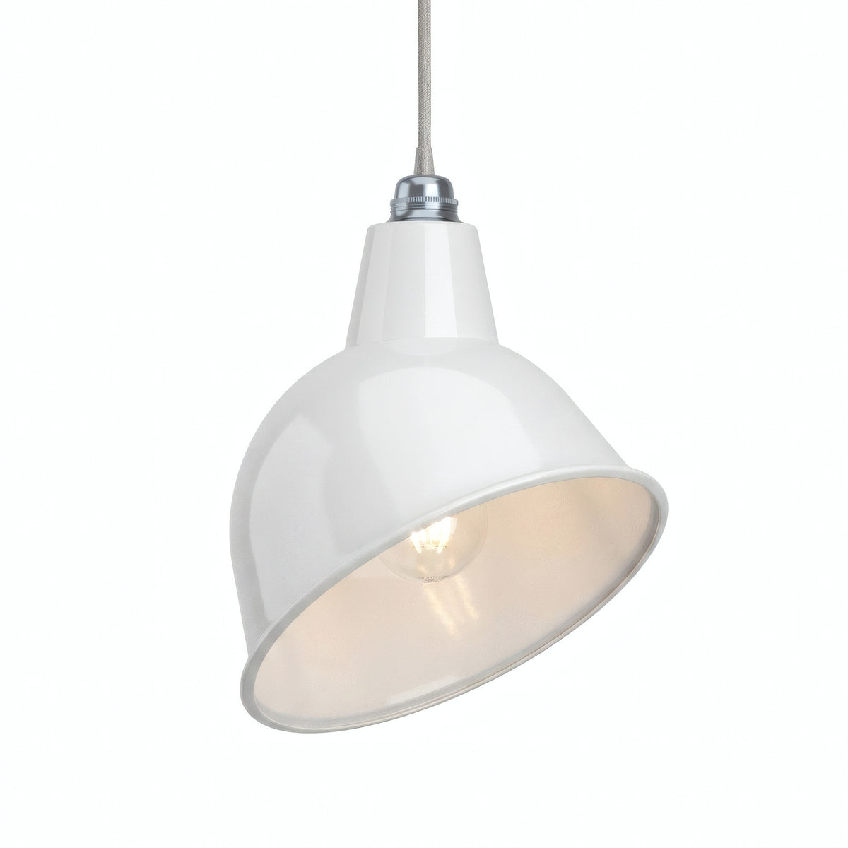 Abat-jour à ouverture oblique Ø 30 cm pour douille E27 — Blanc
