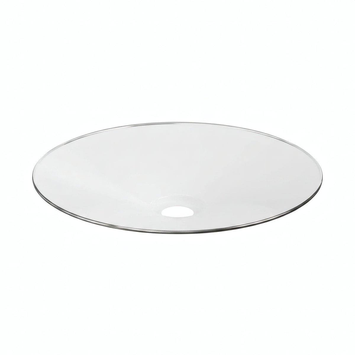Abat-jour plat en métal émaillé Ø 30 cm pour douille E27 — Blanc et titane satiné