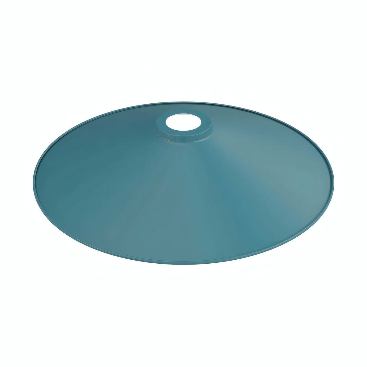 Abat-jour plat en métal émaillé Ø 30 cm pour douille E27 — Bleu pétrole