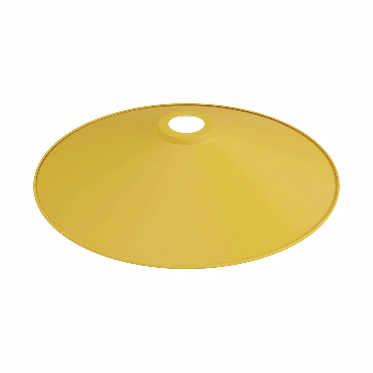 Abat-jour plat en métal émaillé Ø 30 cm pour douille E27 — Jaune moutarde