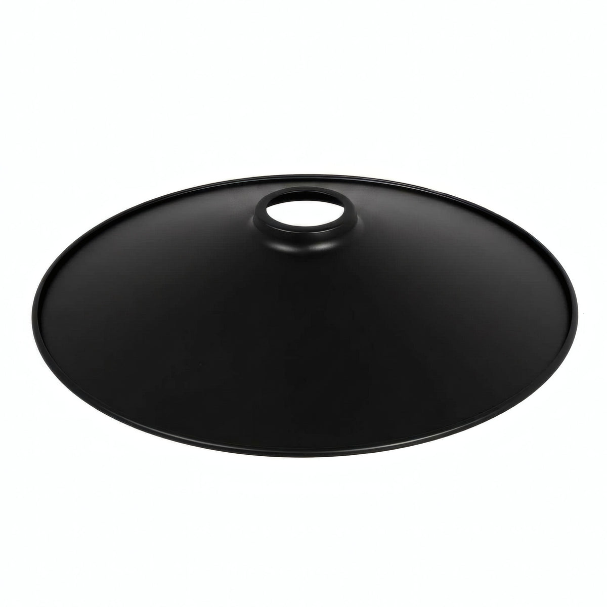 Abat-jour plat en métal émaillé Ø 30 cm pour douille E27 — Noir