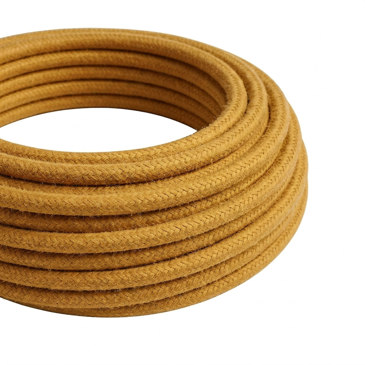 Câble textile rond en coton Miel doré