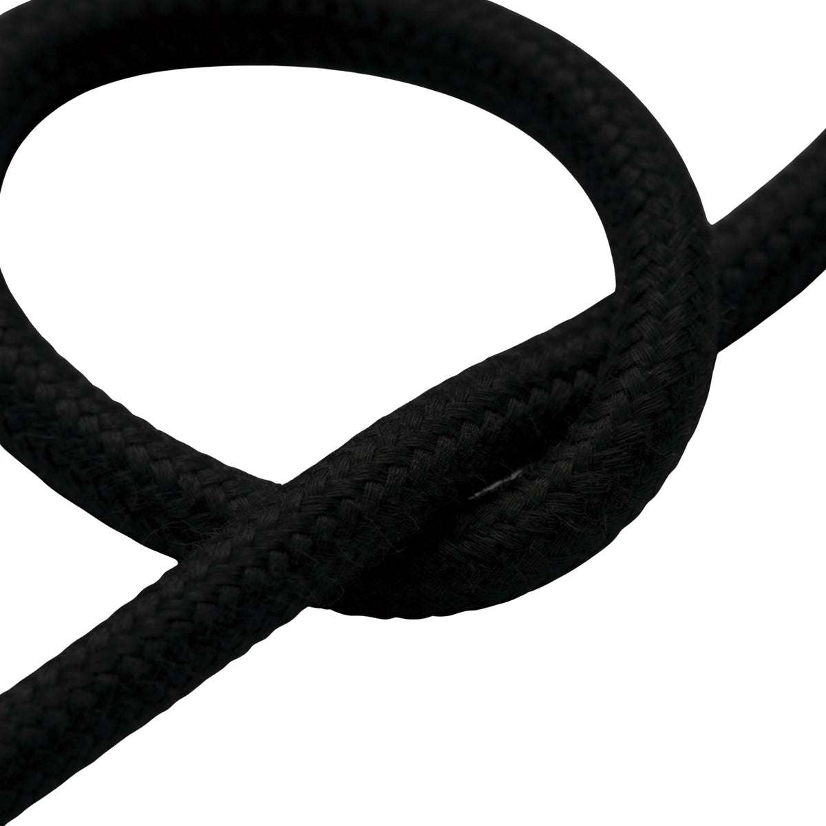 Câble textile rond en coton Noir charbon