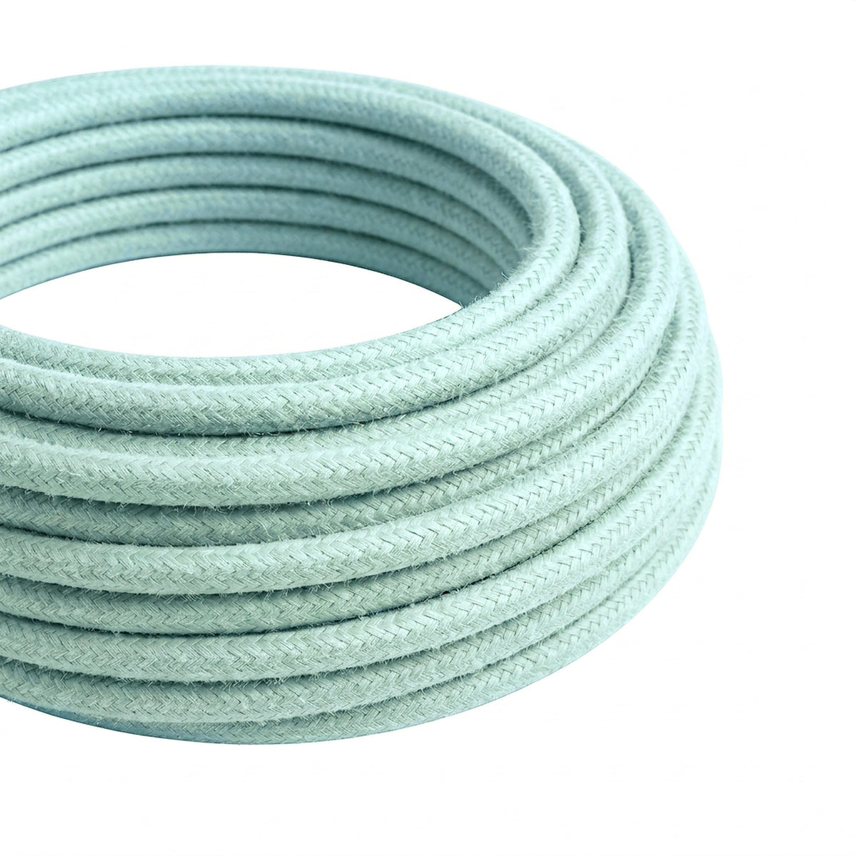 Câble textile rond en coton Vert céladon