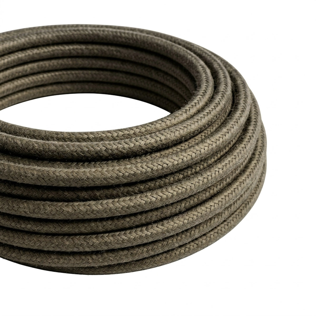 Câble textile rond effet soie Gris foncé