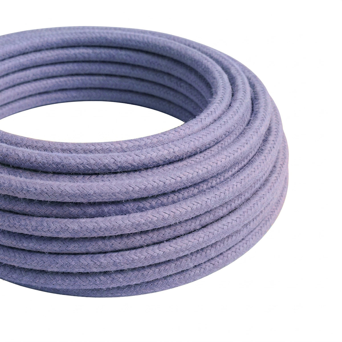 Câble textile rond effet soie Lavande