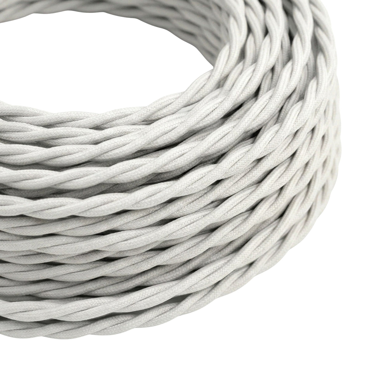 Câble textile torsadé effet soie Blanc optique