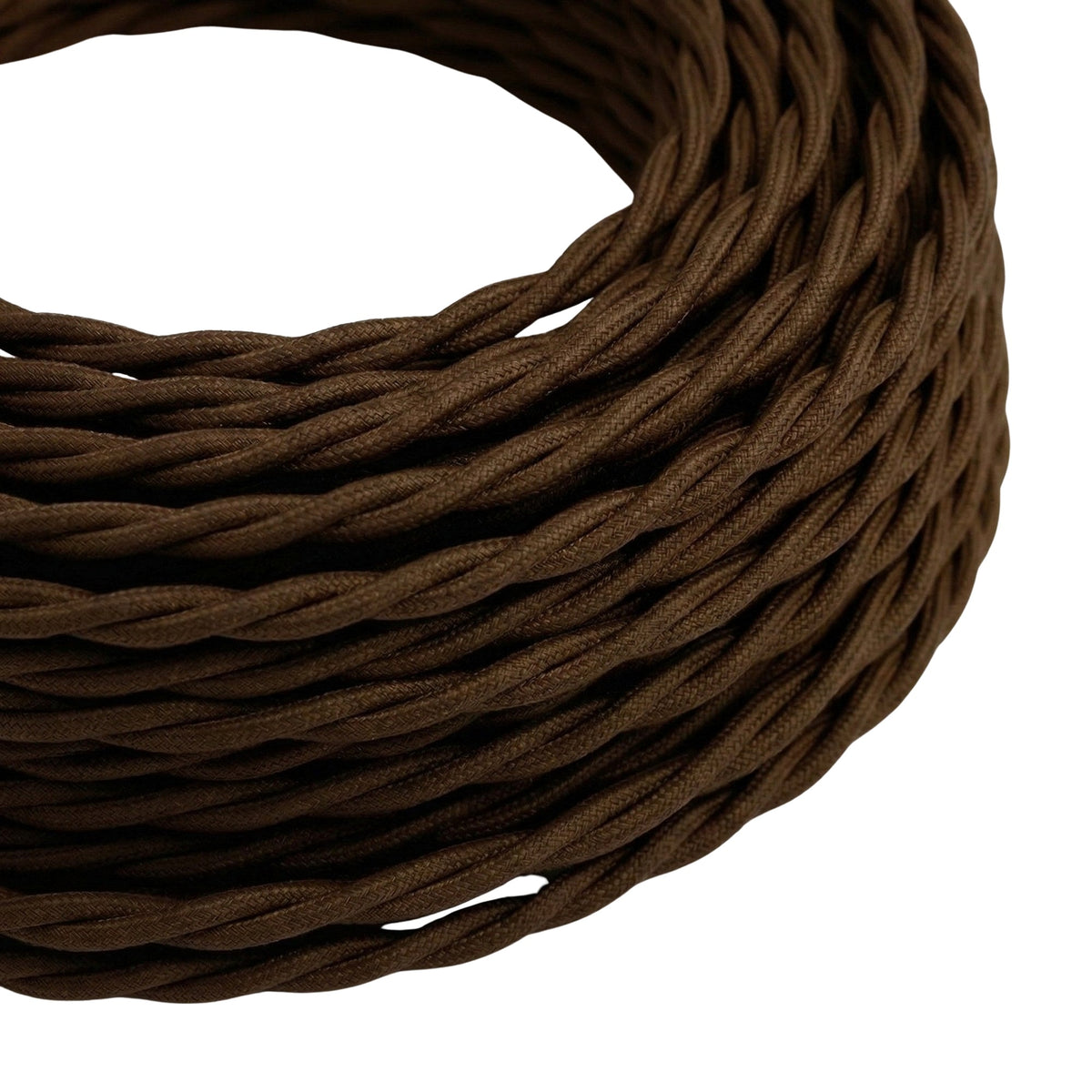 Câble textile torsadé effet soie Marron espresso