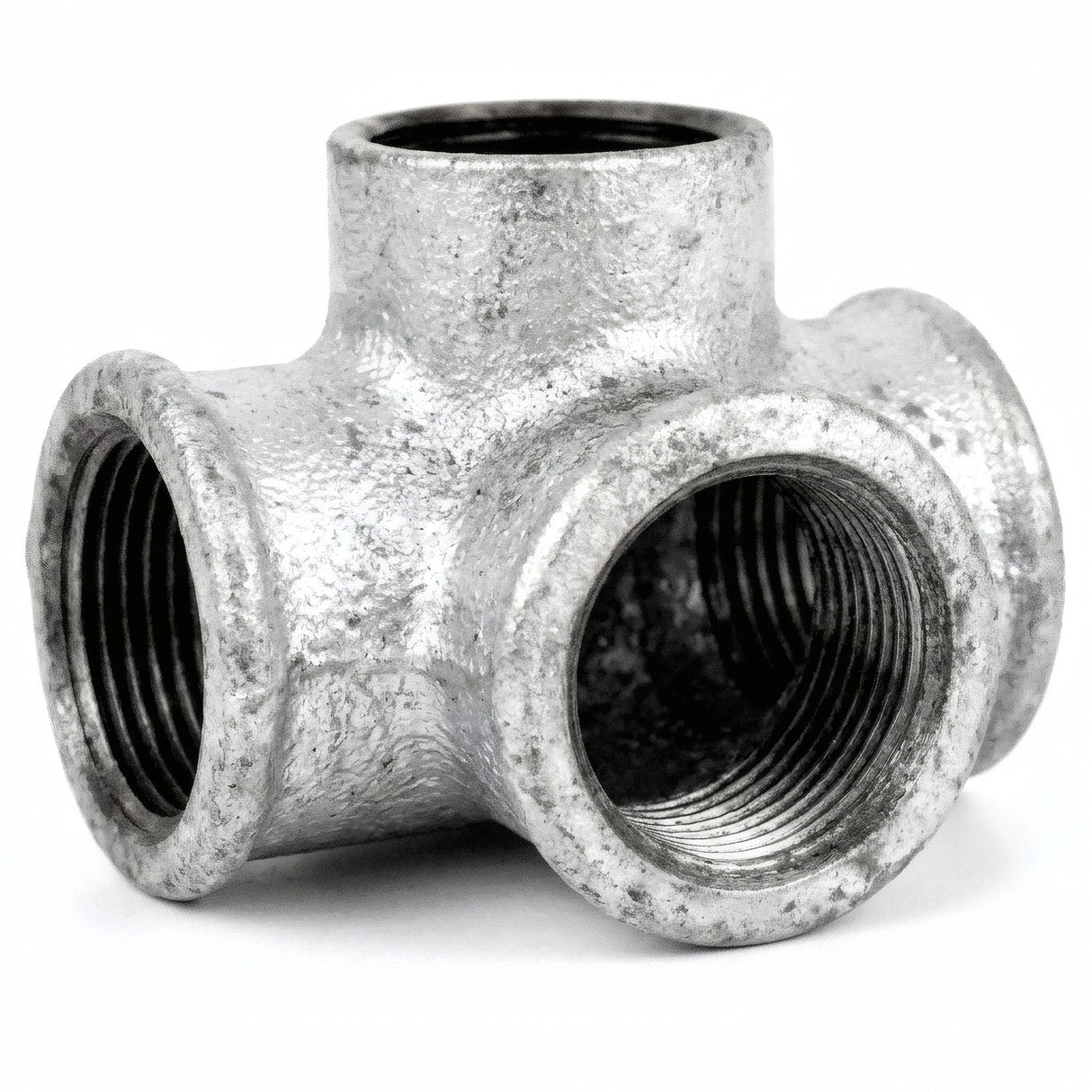Distributeur T / Té - 4 voies - fonte galvanisée - photo produit fond blanc 3