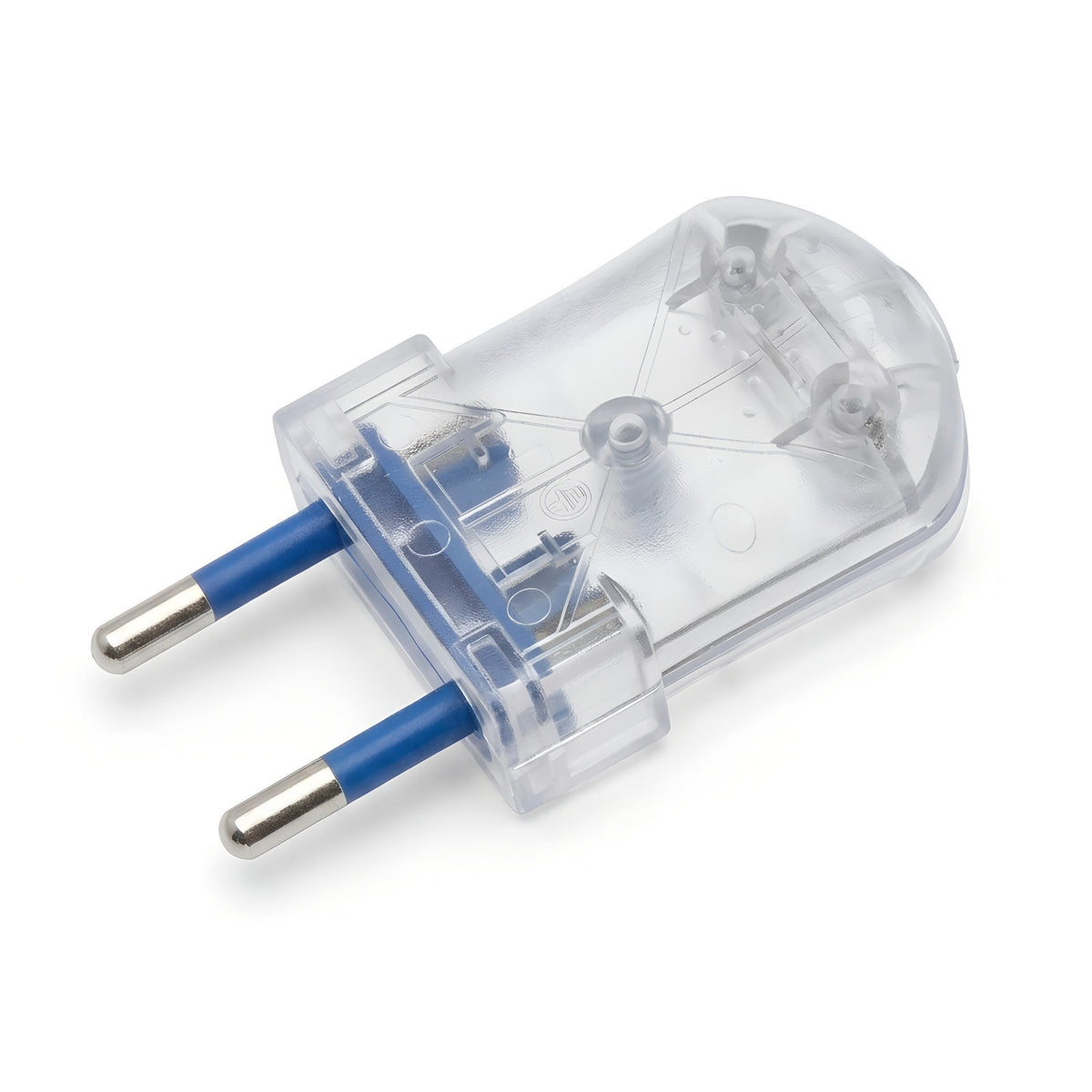 Fiche électrique droite, petit modèle pour lampe — Transparent
