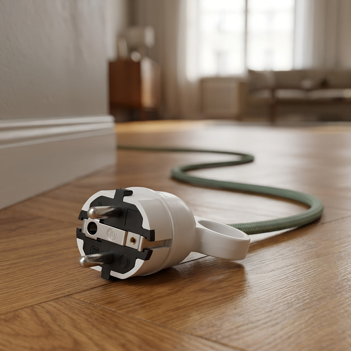 Fiche mâle Schuko avec anneau extracteur