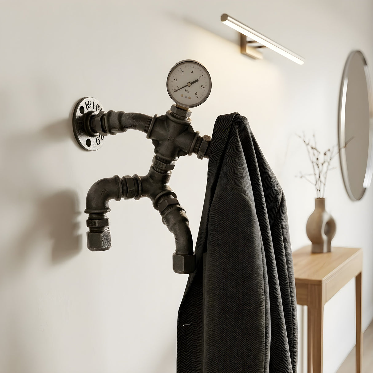 Patère, Porte-manteau mural "Le Grimpeur 2" avec tête mano