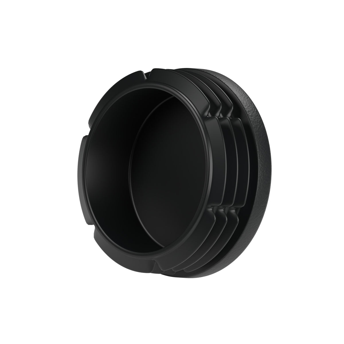 Insert plastique noir pour raccord femelle 1″1/4 33x42, vue de dessous : corps creux et ailettes