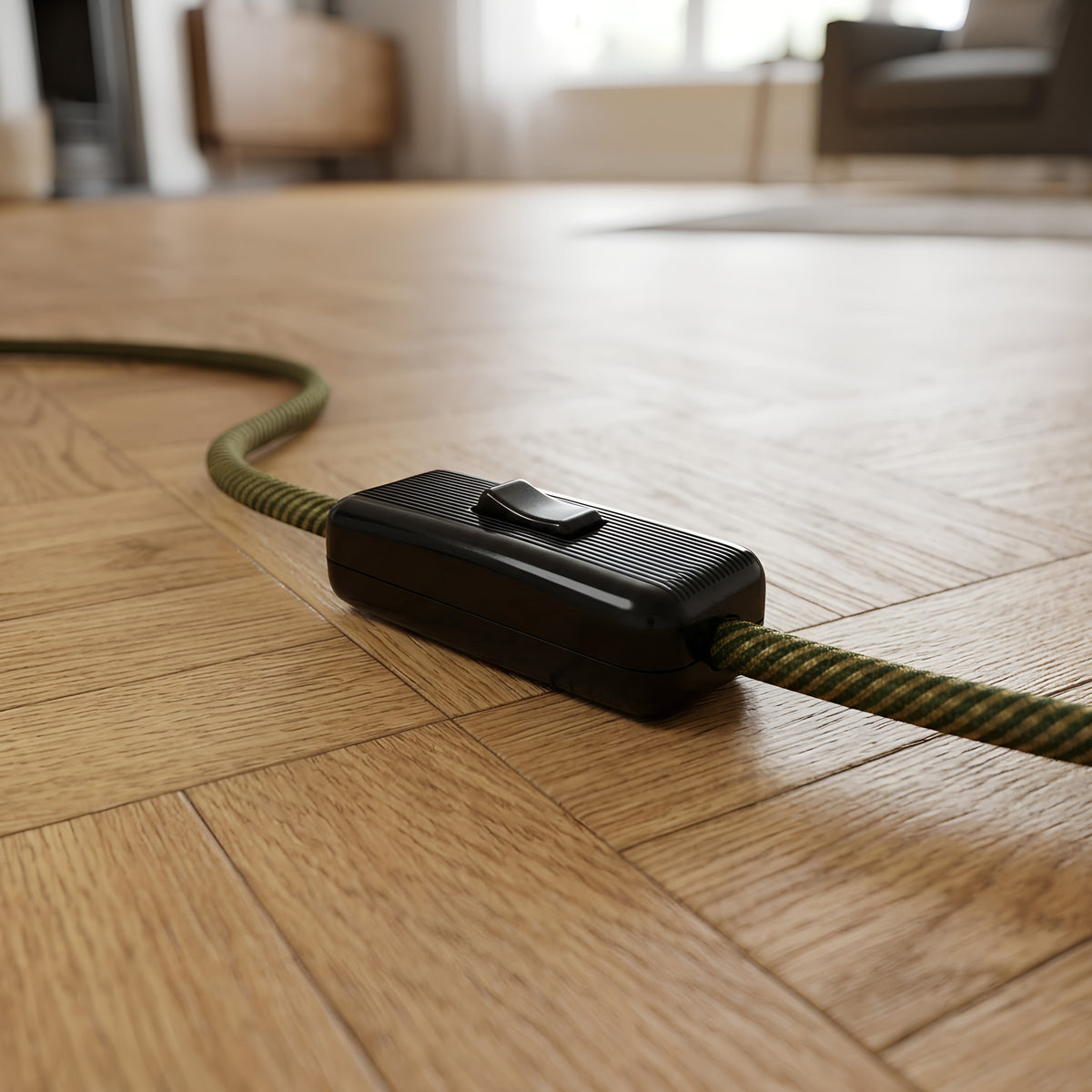 Interrupteur unipolaire passe-fil à bascule pour lampe — Noir