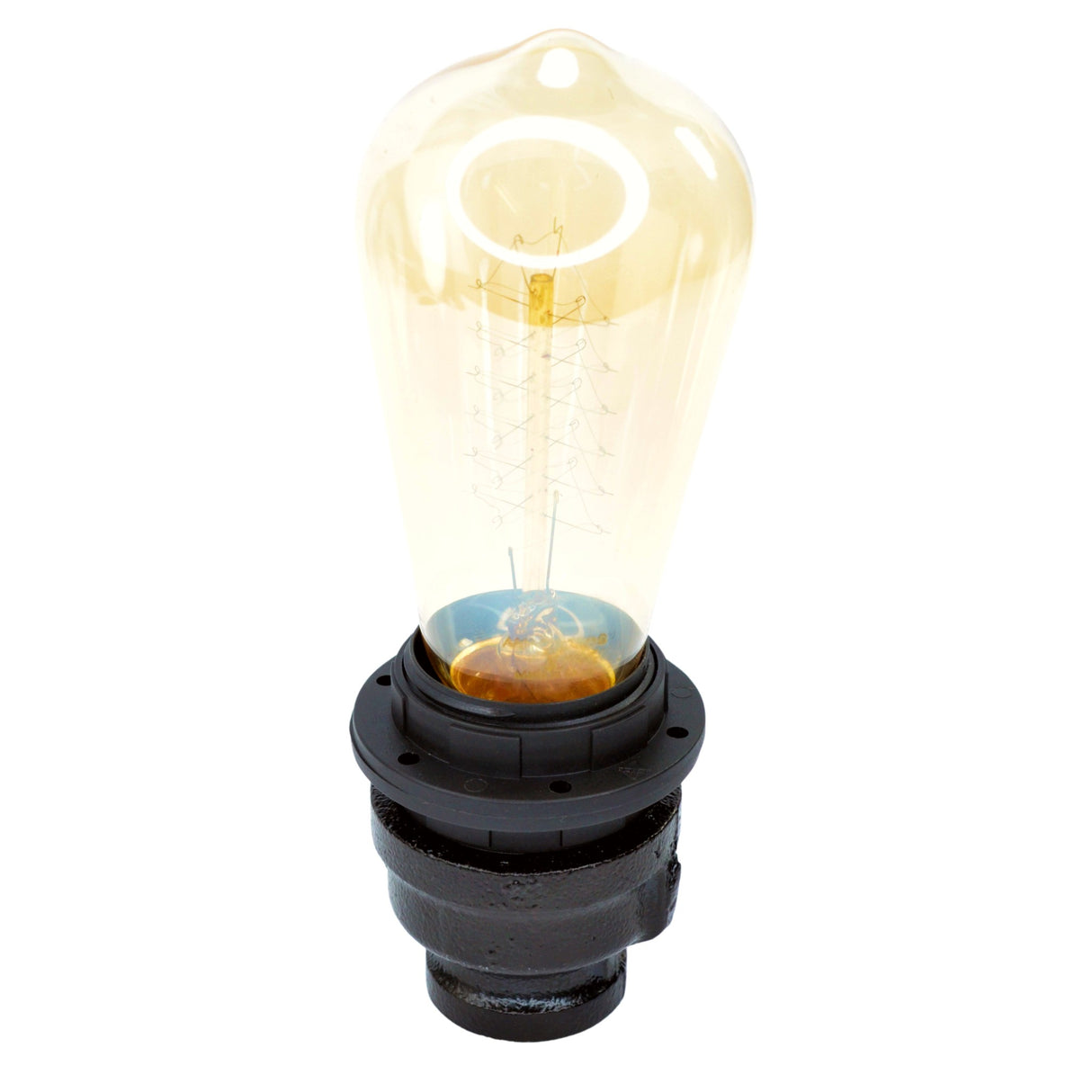 Kit Douille E27 Thermoplastique sur Raccord – déco – peinture noire - kit douille pour lampe industrielle DIY - vue 2