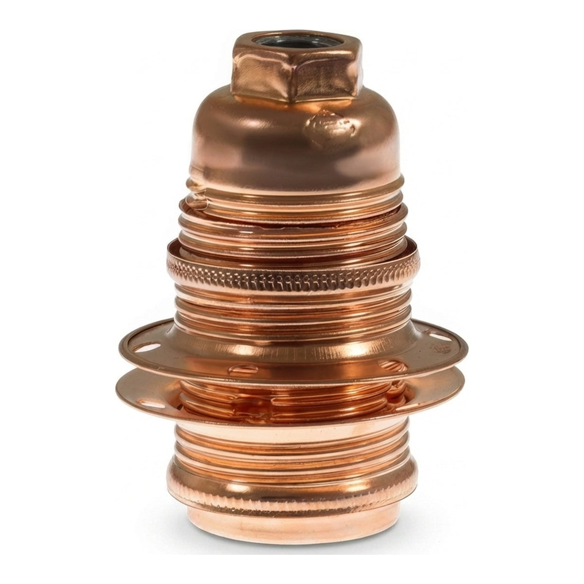 Douille E14 en métal avec double bague pour abat-jour — Cylindrique métal / Cuivre