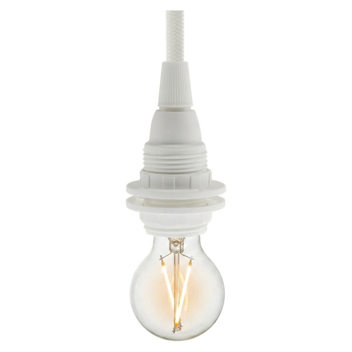 Douille E14 en thermoplastique avec double bague — Blanc
