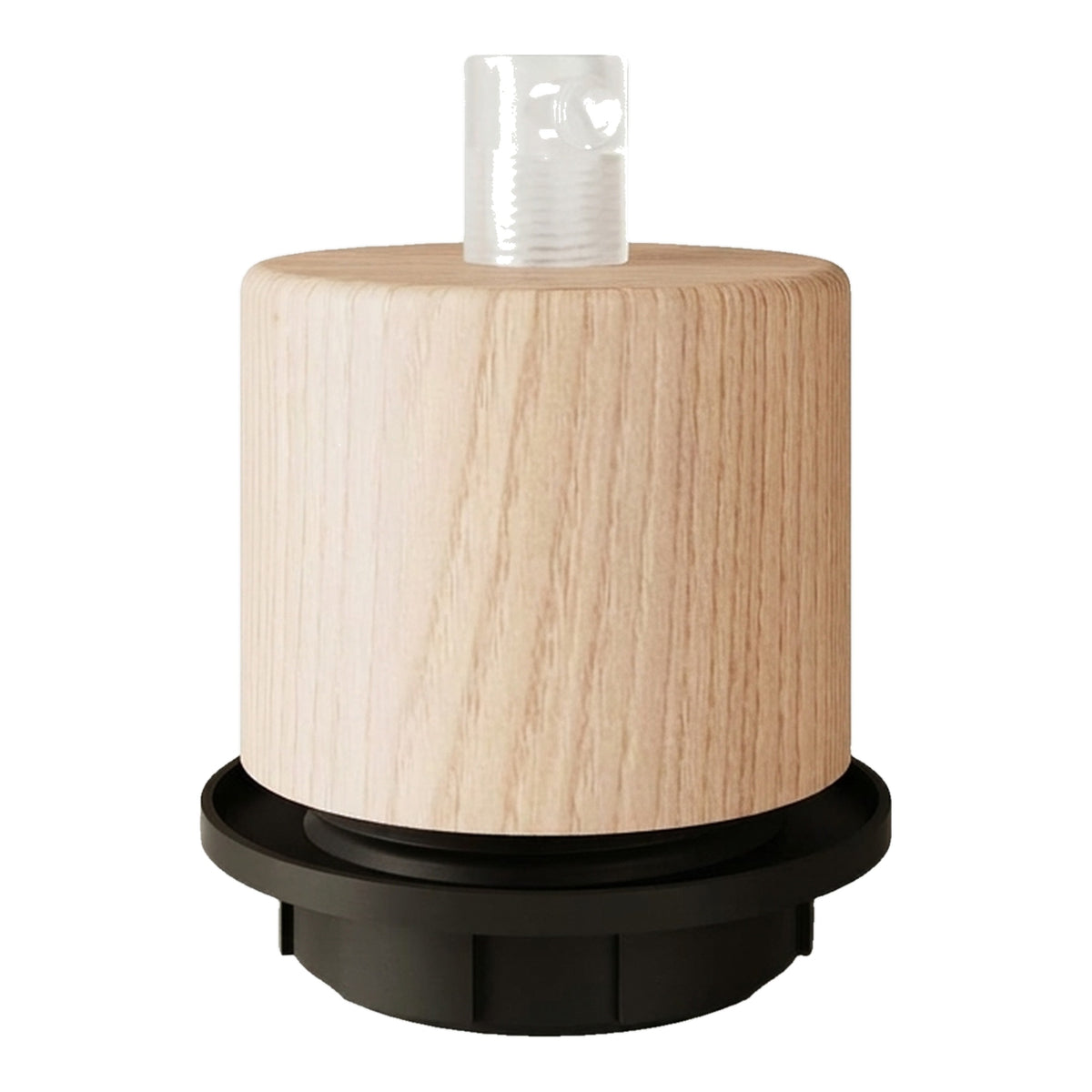 Douille E27 filetée cylindrique en bois pour abat-jour