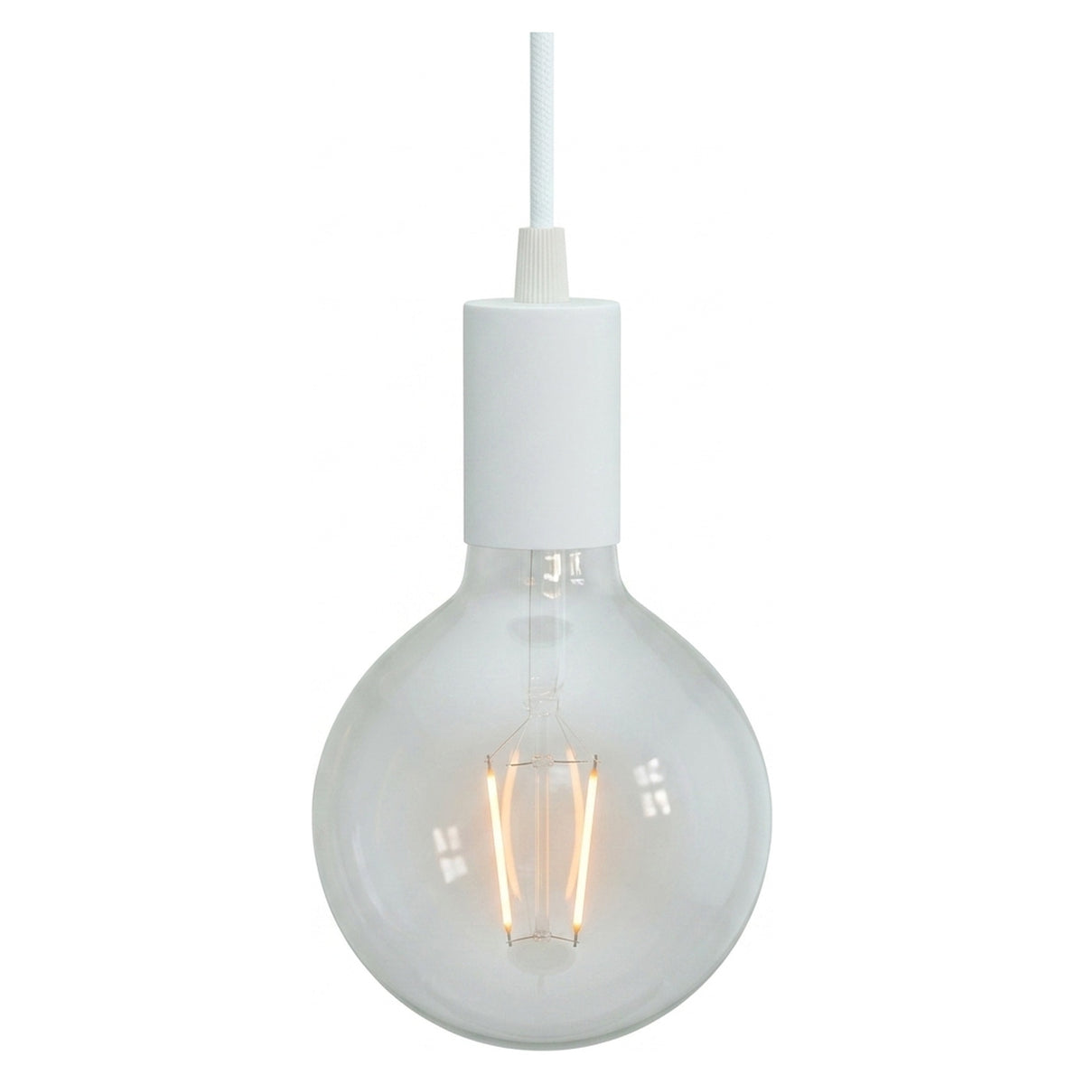Douille E27 cylindrique en métal — Conique plastique / Blanc mat