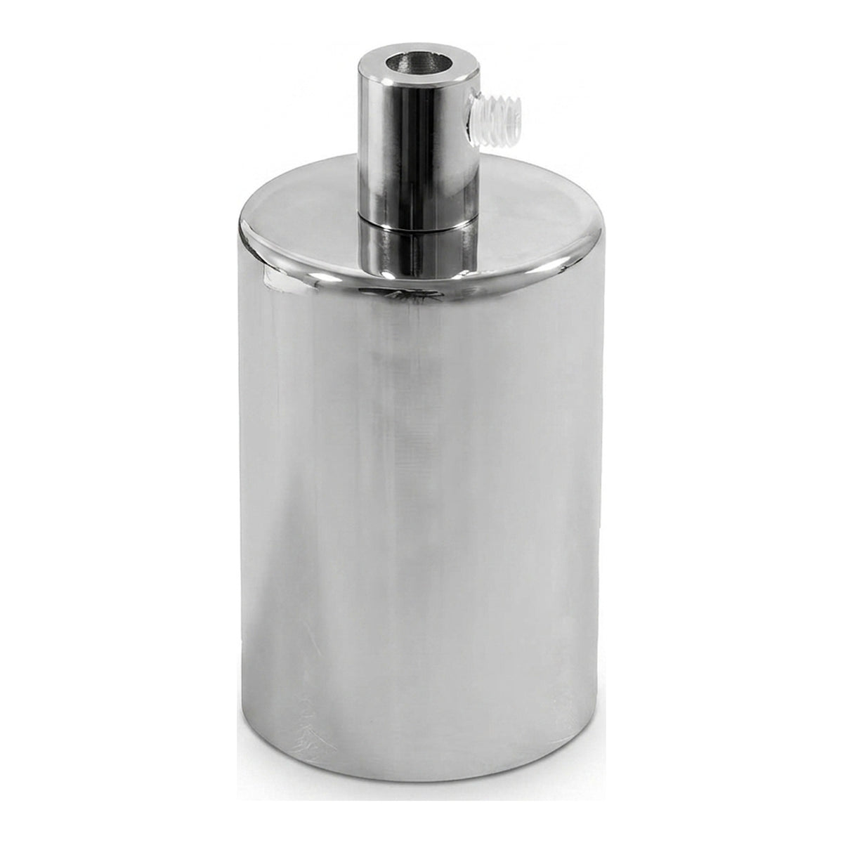 Douille E27 cylindrique en métal — Cylindrique métal / Chromé