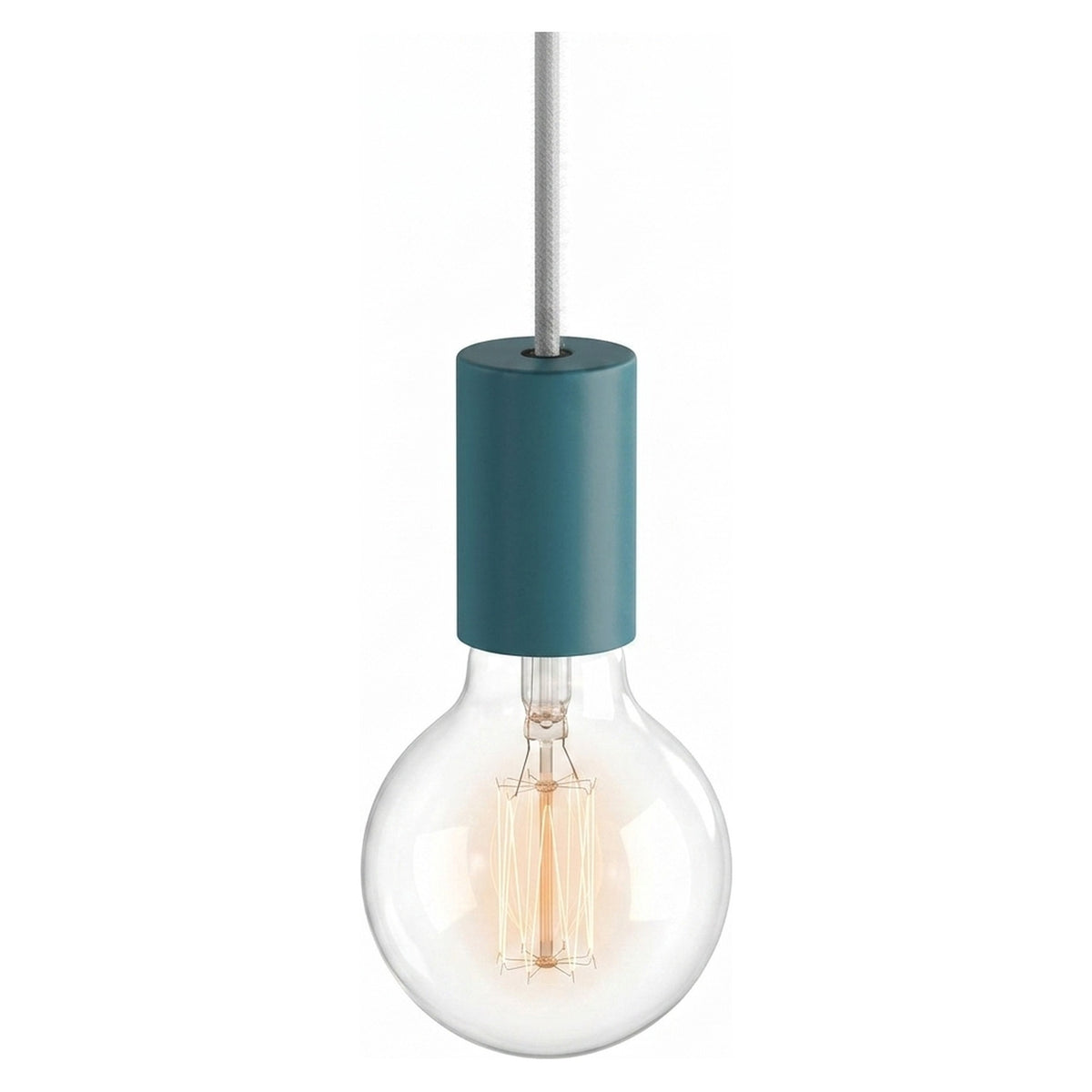Douille E27 en métal pastel — Bleu pétrole