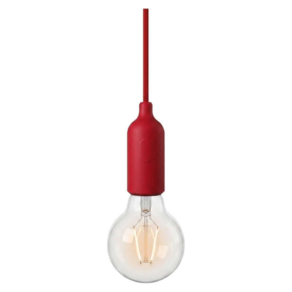 Douille E27 en silicone avec interrupteur — Rouge