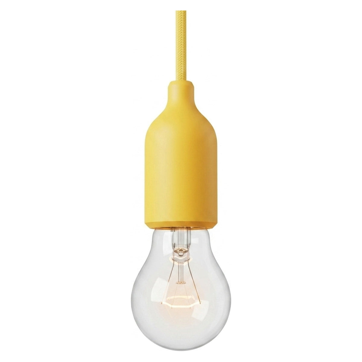 Douille E27 en silicone avec serre-câble dissimulé — Jaune