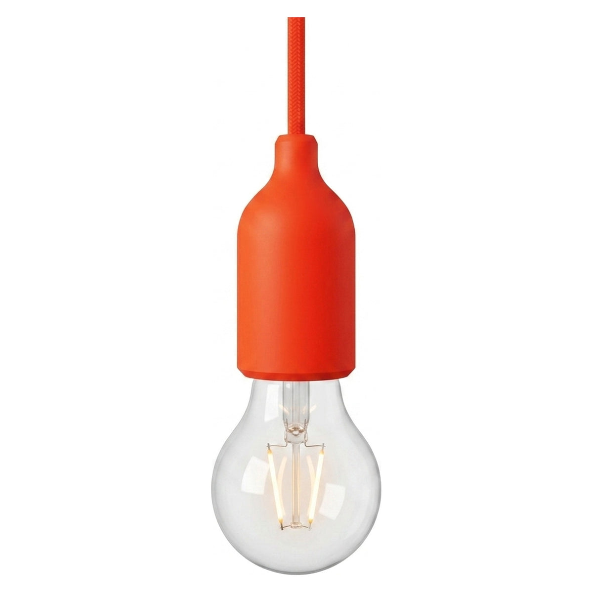 Douille E27 en silicone avec serre-câble dissimulé — Orange