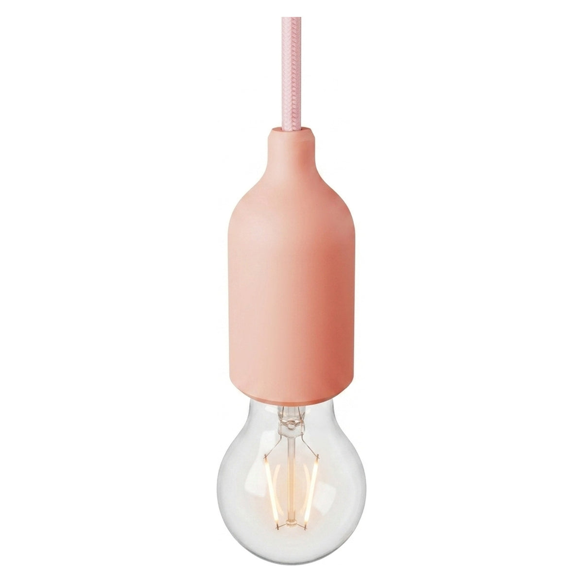 Douille E27 en silicone avec serre-câble dissimulé — Saumon