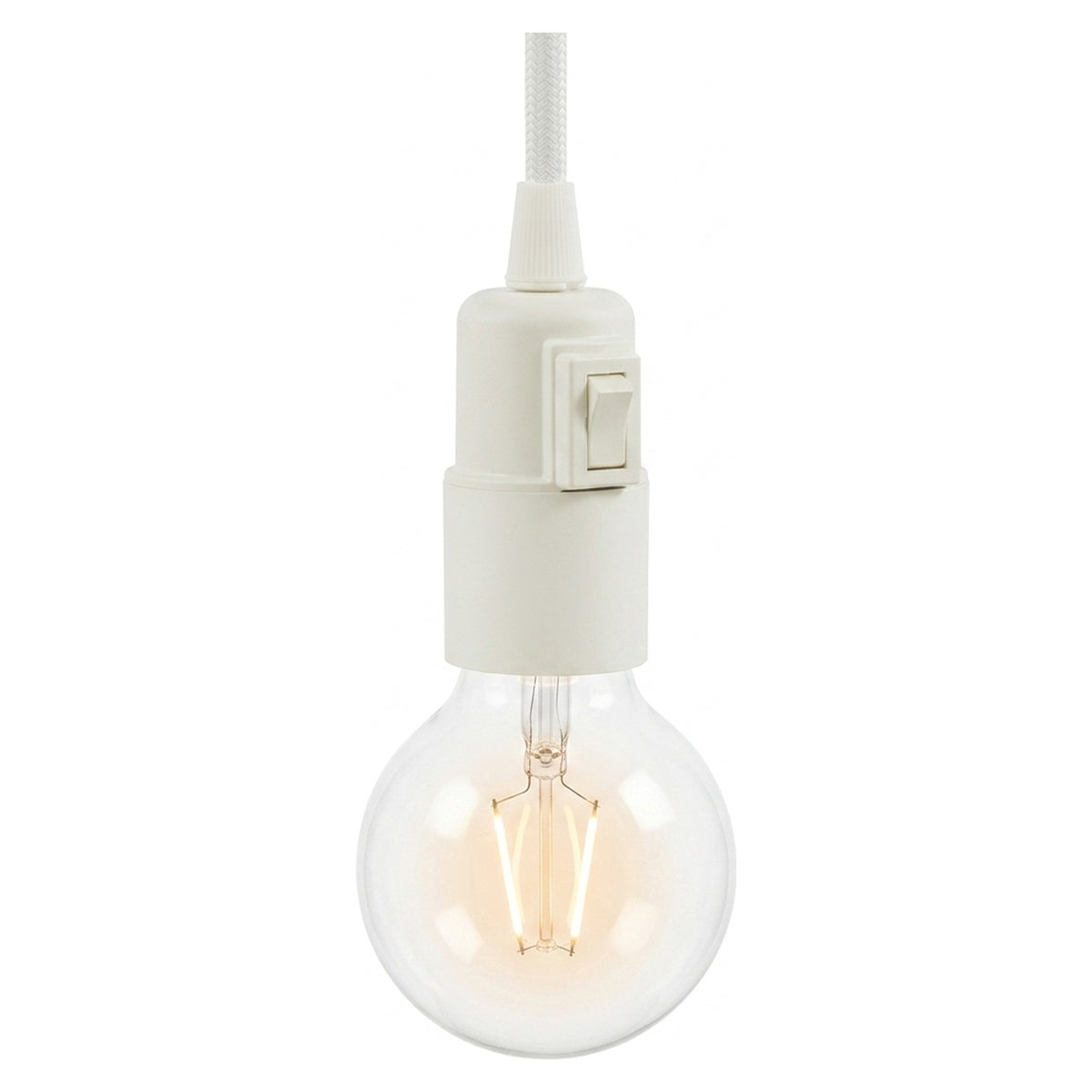 Douille E27 en thermoplastique avec interrupteur — Blanc