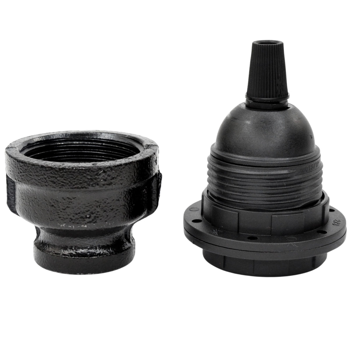 Kit Douille E27 Thermoplastique sur Raccord – déco – peinture noire - kit douille pour lampe industrielle DIY - vue 4