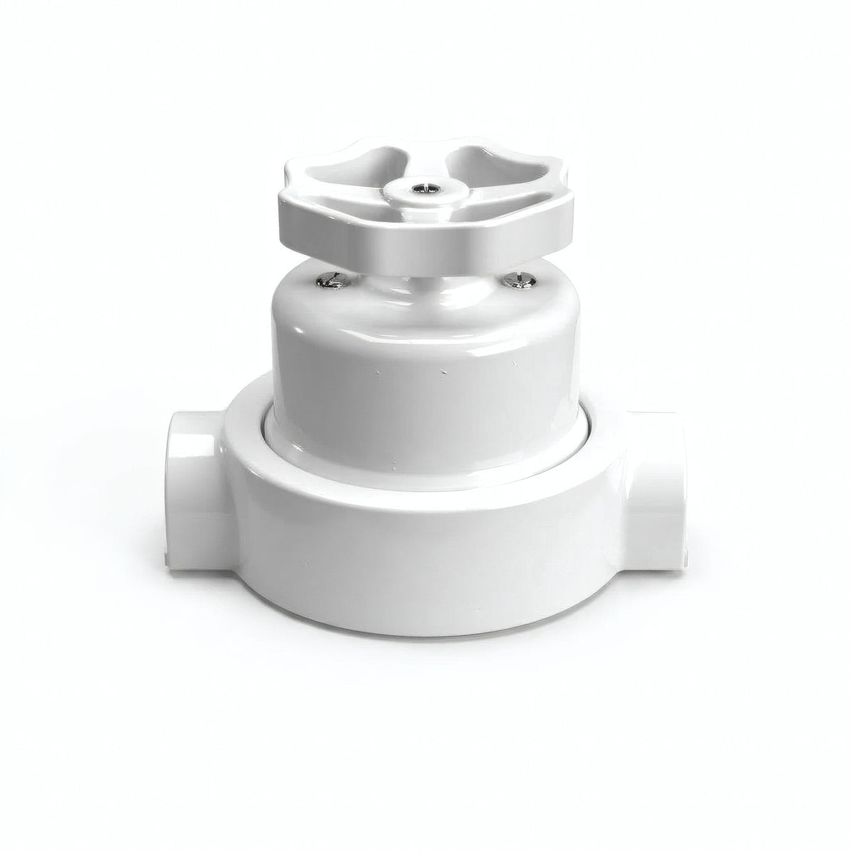 Kit interrupteur va-et-vient à bouton et socle en porcelaine — Blanc / Blanc / 2 sorties en ligne