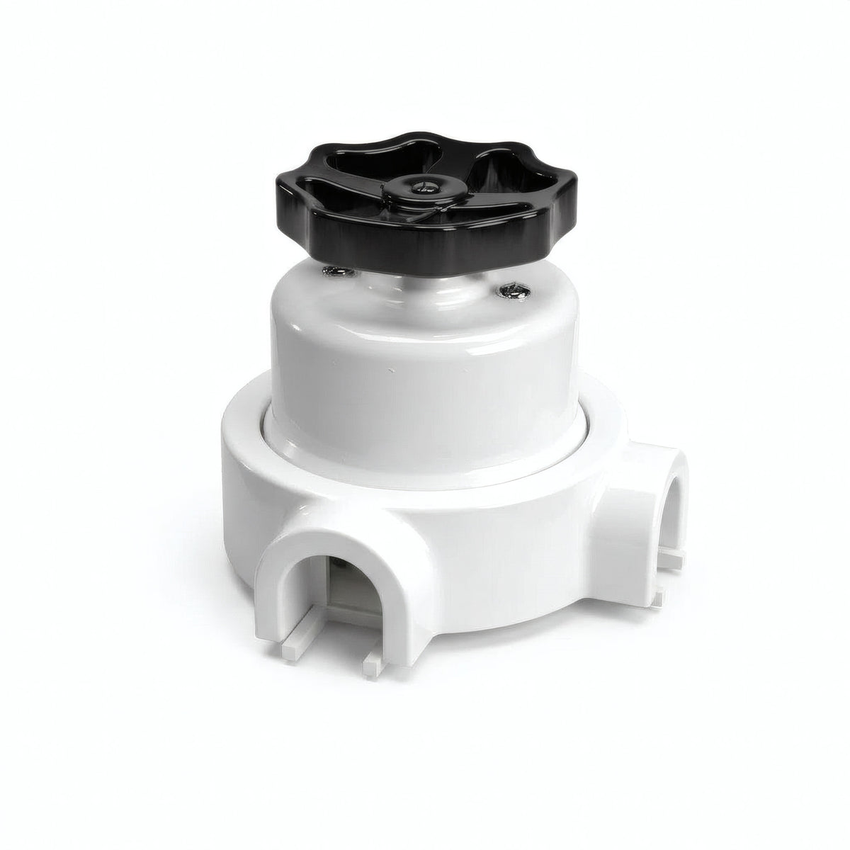 Kit interrupteur va-et-vient à bouton et socle en porcelaine — Blanc / Noir / 2 sorties