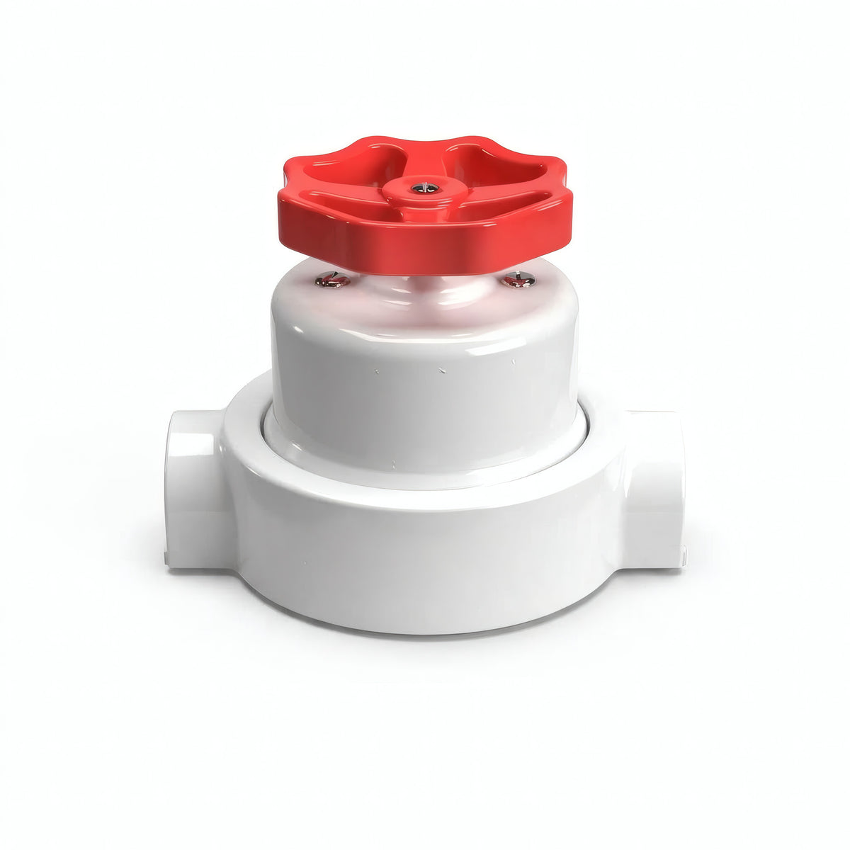 Kit interrupteur va-et-vient à bouton et socle en porcelaine — Blanc / Rouge / 2 sorties en ligne