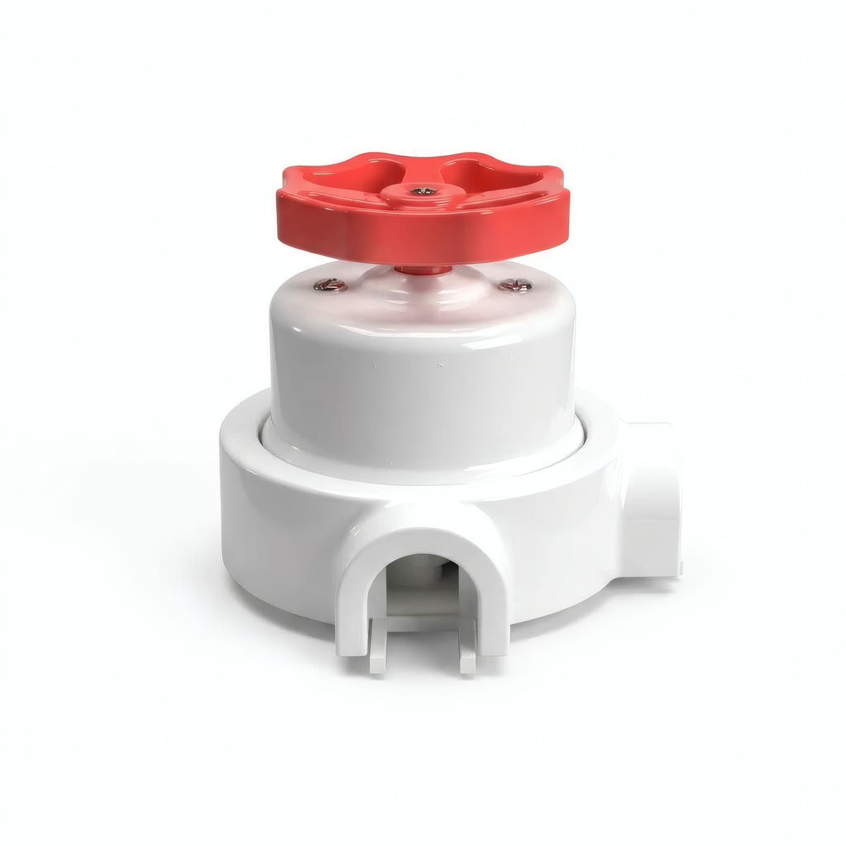 Kit interrupteur va-et-vient à bouton et socle en porcelaine — Blanc / Rouge / 2 sorties