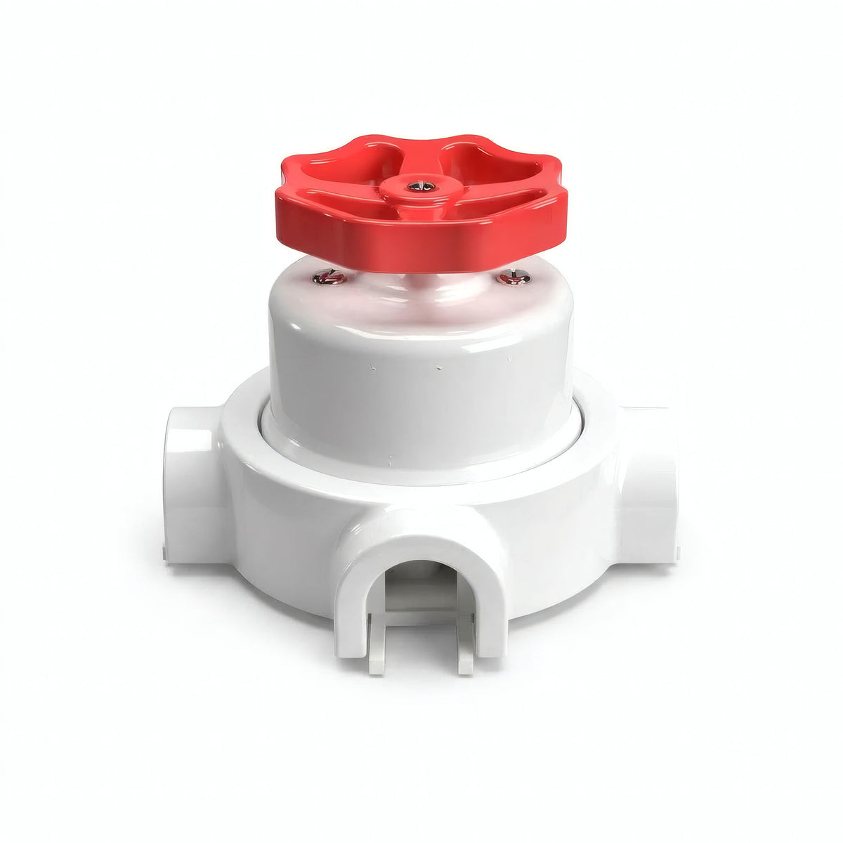 Kit interrupteur va-et-vient à bouton et socle en porcelaine — Blanc / Rouge / 3 sorties