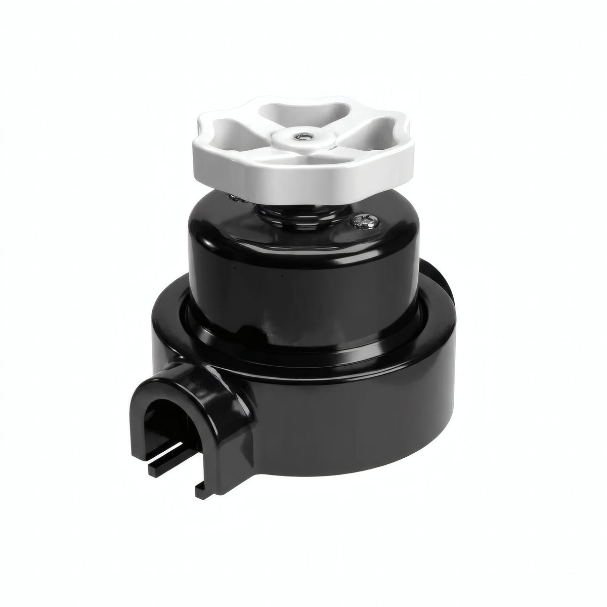 Kit interrupteur va-et-vient à bouton et socle en porcelaine — Noir / Blanc / 1 sortie