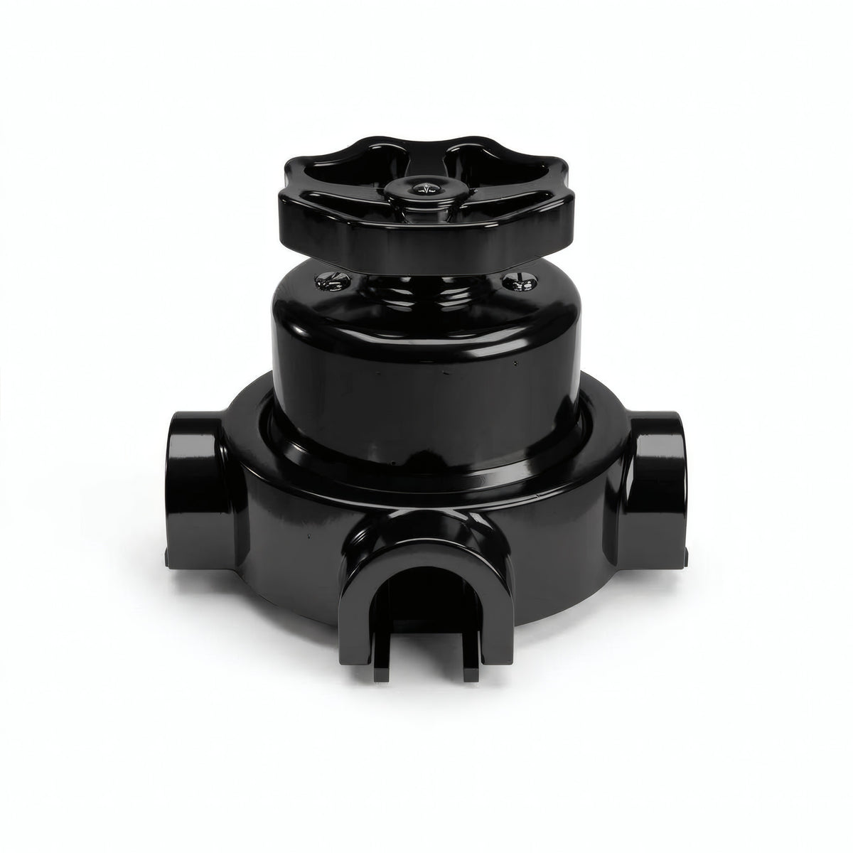 Kit interrupteur va-et-vient à bouton et socle en porcelaine — Noir / Noir / 3 sorties