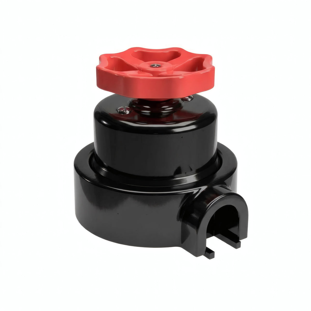 Kit interrupteur va-et-vient à bouton et socle en porcelaine — Noir / Rouge / 1 sortie