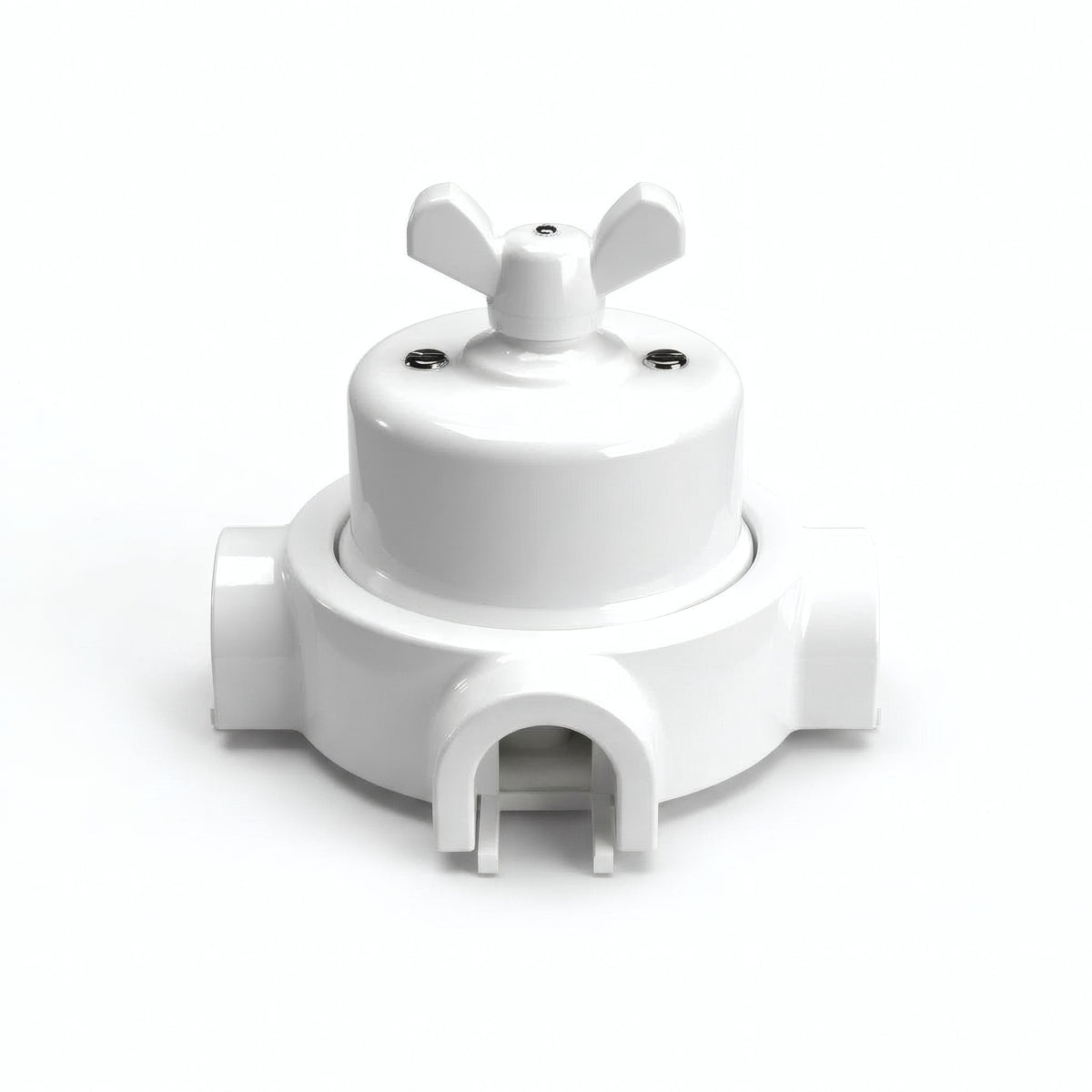 Kit va-et-vient à écrou papillon et socle en porcelaine — Blanc / Blanc / 3 sorties