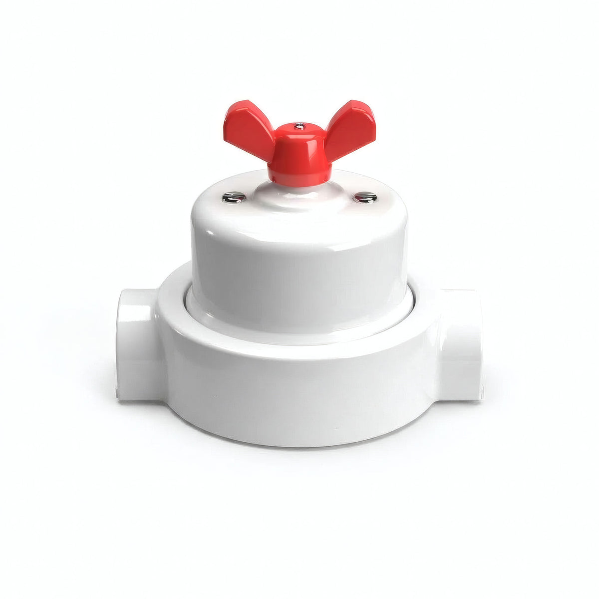 Kit va-et-vient à écrou papillon et socle en porcelaine — Blanc / Rouge / 2 sorties en ligne