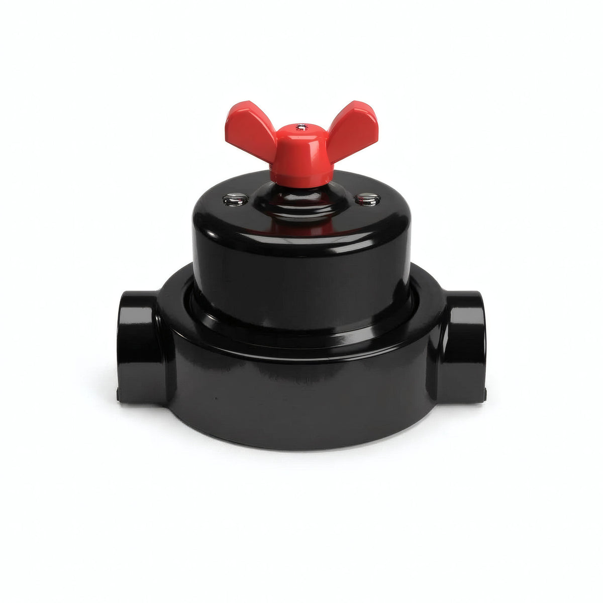 Kit va-et-vient à écrou papillon et socle en porcelaine — Noir / Rouge / 2 sorties en ligne