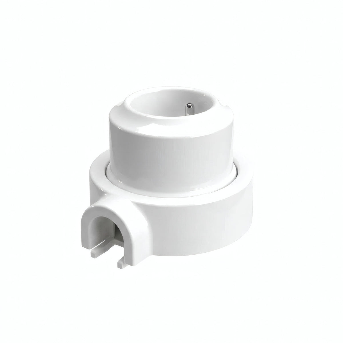 Kit prise murale et socle en porcelaine — Française 2P+T 16 A / Blanc / 1 sortie