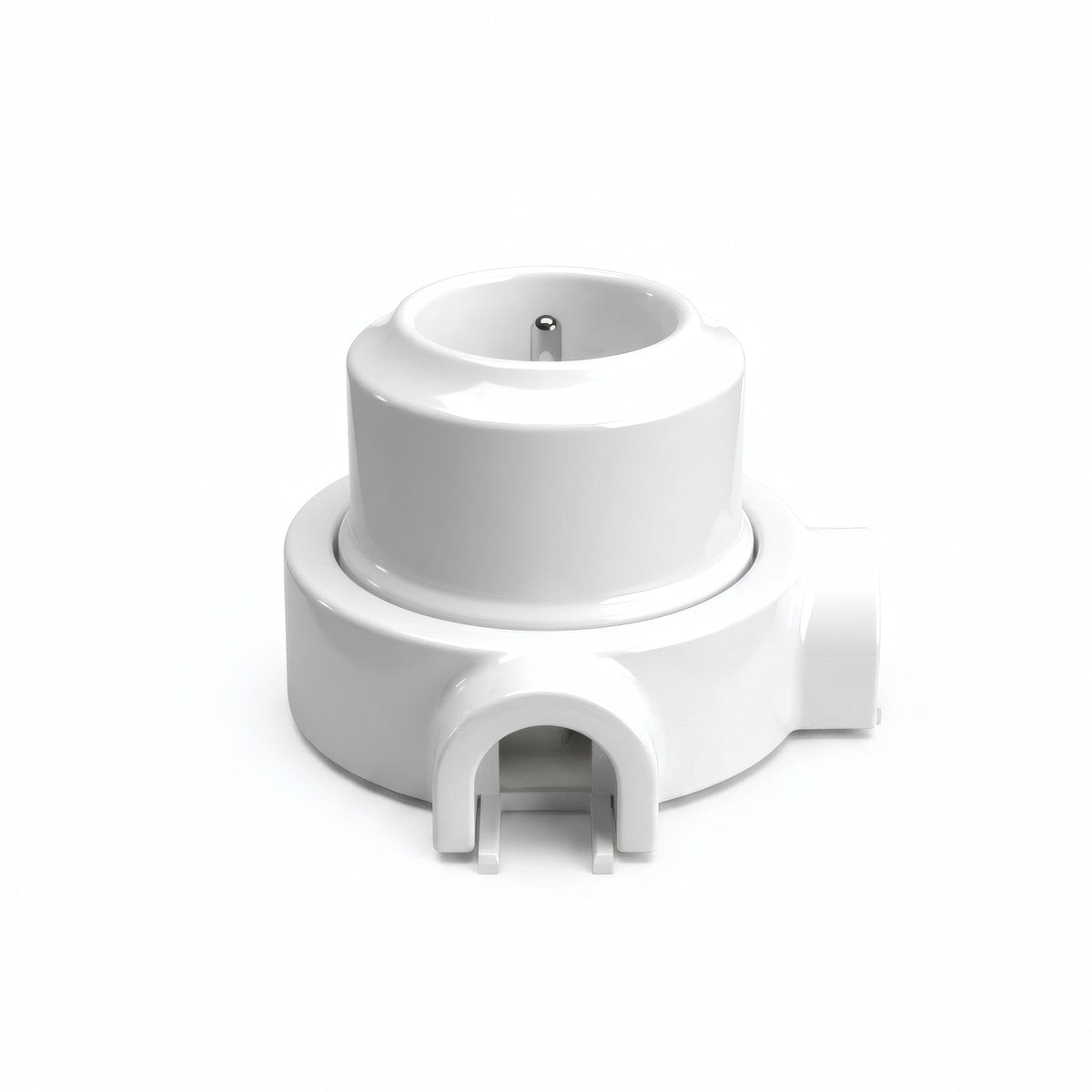 Kit prise murale et socle en porcelaine — Française 2P+T 16 A / Blanc / 2 sorties