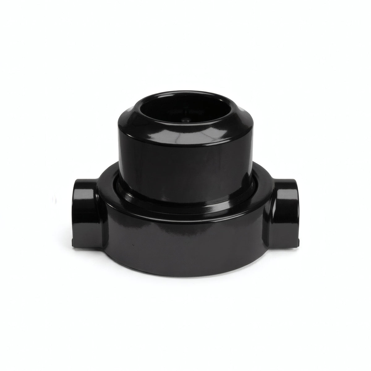 Kit prise murale et socle en porcelaine — Française 2P+T 16 A / Noir / 2 sorties en ligne