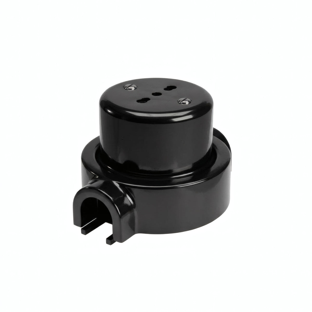 Kit prise murale et socle en porcelaine — Italienne 2P+T 10/16 A / Noir / 1 sortie