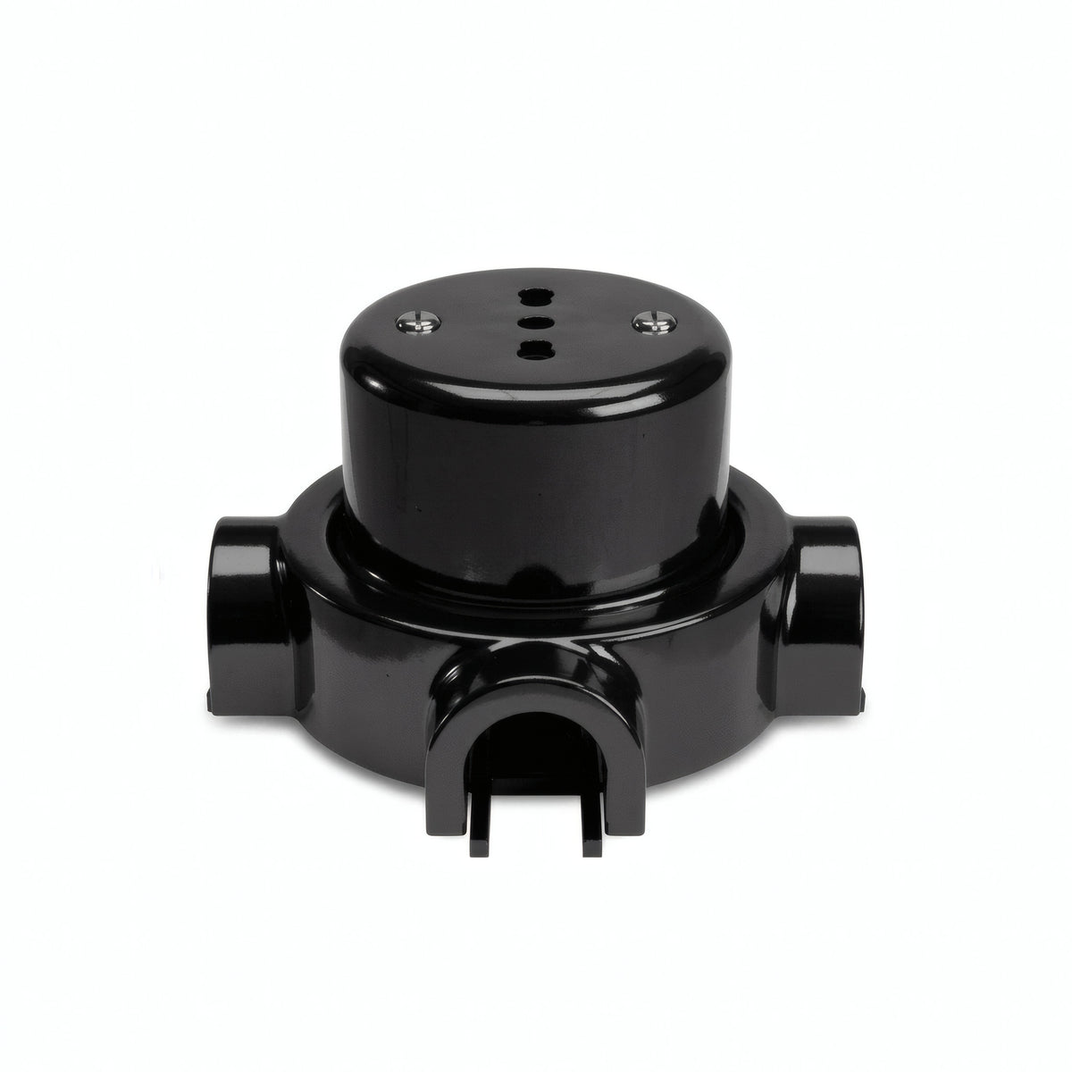 Kit prise murale et socle en porcelaine — Italienne 2P+T 10/16 A / Noir / 3 sorties